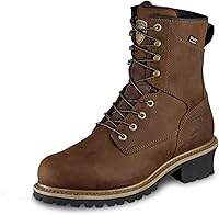 Irish Setter Mesabi Men's 8" Waterproof Steel Safety Toe Logger Boots - ASTM Certified, HRO Outsole