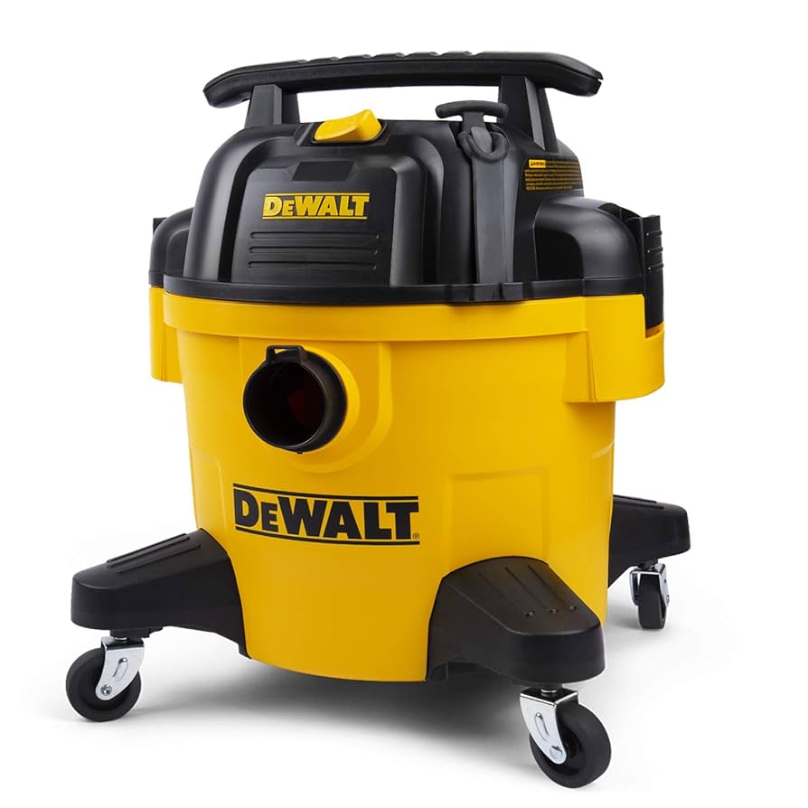 DEWALT DXV06P 4 Peak HP Shop Vacuums, 6 Gallon Poly Wet/Dry Vac, Heavy-Duty Shop Vacuum with Blower Function Yellow+Black