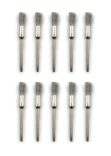 Fozti Steel Wire End Brush Thupi 5pcs for Satin/Brushed Finish, Rust Removal & Cleaning for Dremel Rotary Tool, Micro Hand Motor, Polishing Motor for Jewellery Making, Watchmaking, Model Making (5)