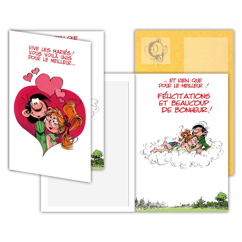 Grußkarte 'Gaston Lagaffe' – 11,5x17 Cm, Mit Umschlag, Humorvolles BD-Motiv, Aus PEFC-zertifiziertem Papier, Made In France