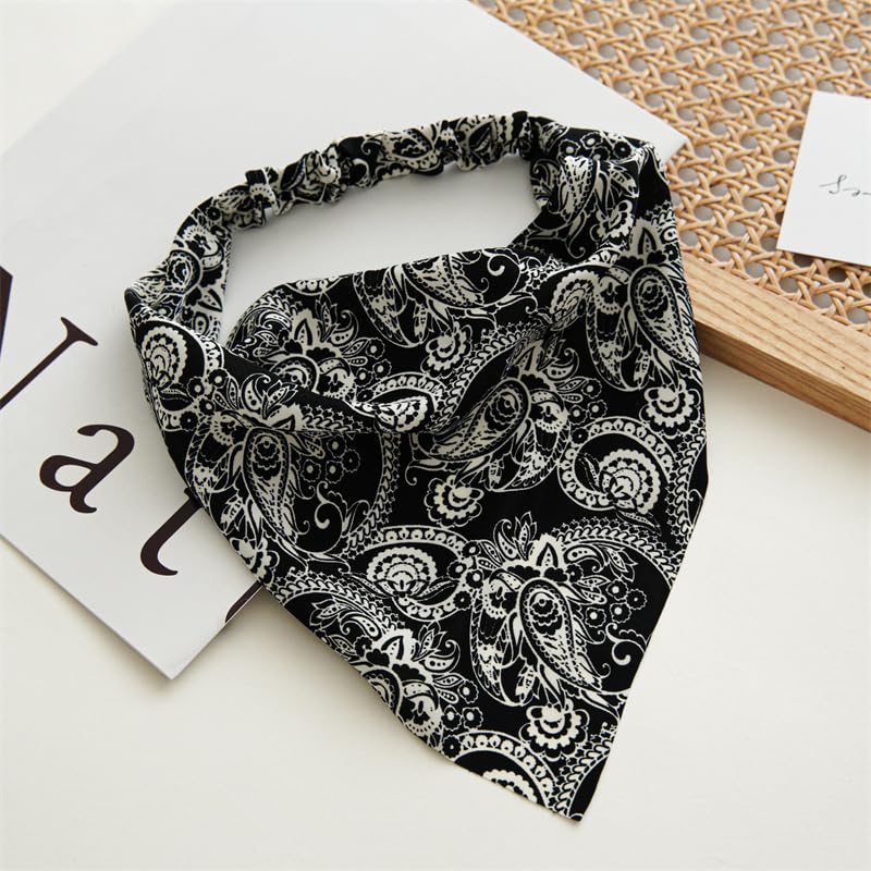 Miniatura 2 de DINPREY Pañuelo elástico para el cabello, bandanas para el cabello, bufanda de lunares para mujeres y niñas (6 colores de cachemira), 6 Colores