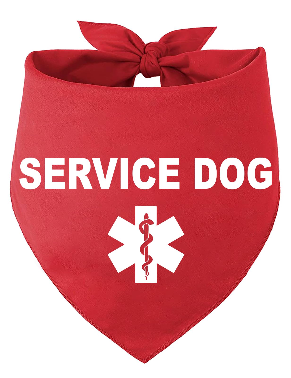 Funny "Service Dog" Red Triangle Bandana For Small/Medium Dogs - Adjustable Pet Scarf