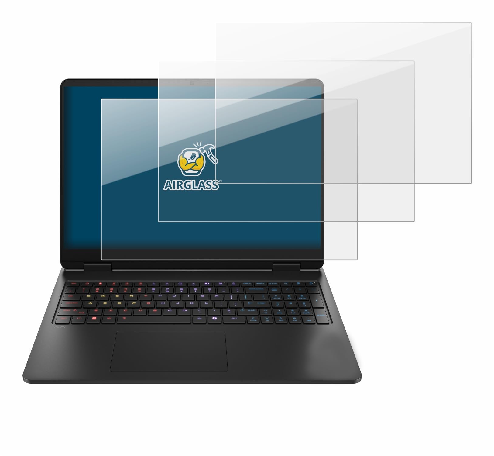 brotect 3 Pezzi Pellicola Vetro per HP HyperX Omen 16 | Chiara Protezione Schermo Made in Germany, Durezza 9H Anti-Graffio Glass Screen Protector