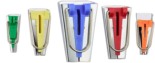 BIGTEDDY - Set of 5 Size Fabric Bias Tape Maker Tools 6mm 9mm 12mm 18mm 25mm Fabric Sewing Quilting Bias Binding Maker