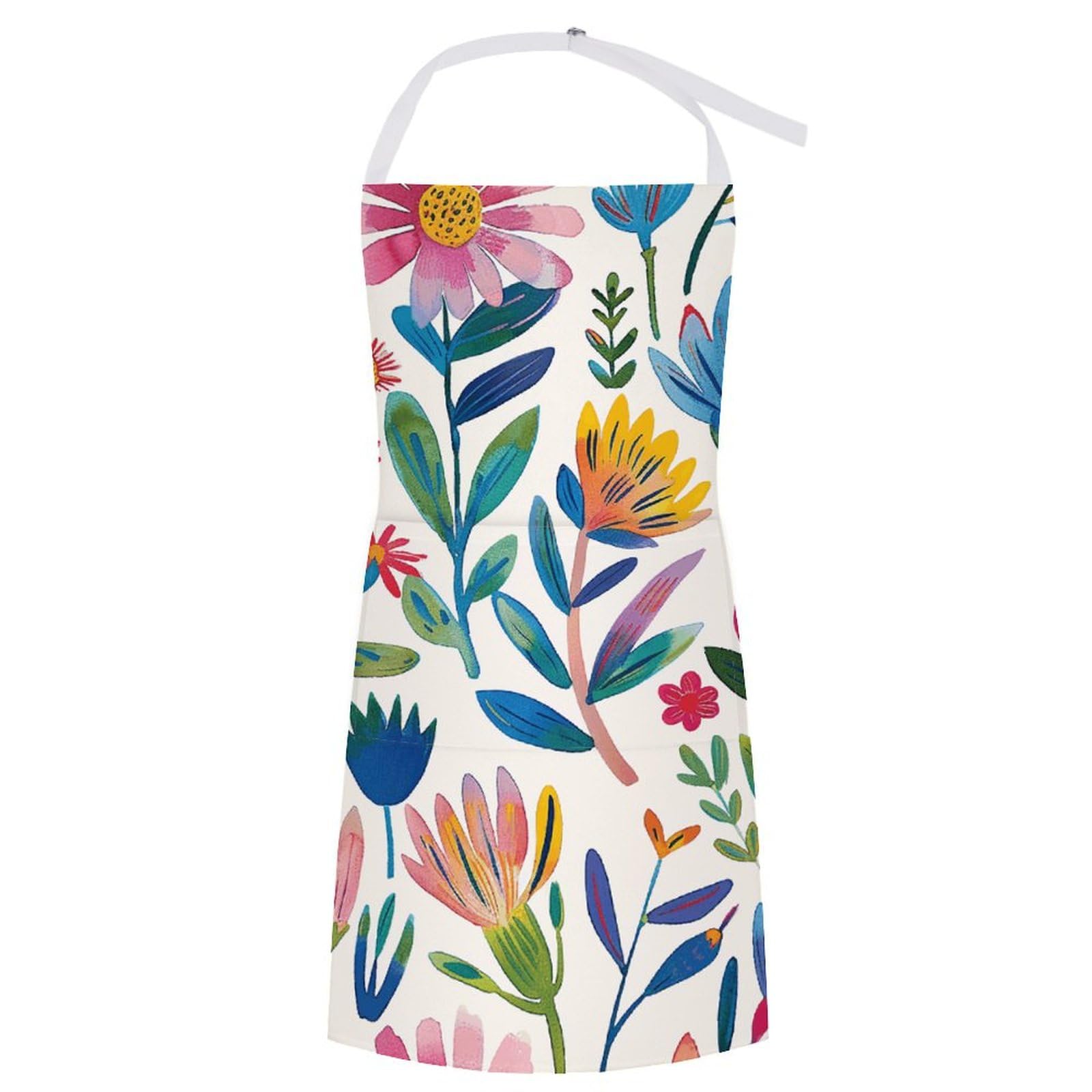 DJUETRUI Chef Apron Cooking Apron with Pockets Waterproof Baking Apron Bright Pastel Colors Adjustable Bib Aprons for Women Men, Bright Pastel Colors, 70x80cm, Bright Pastel Colors, 70x80cm