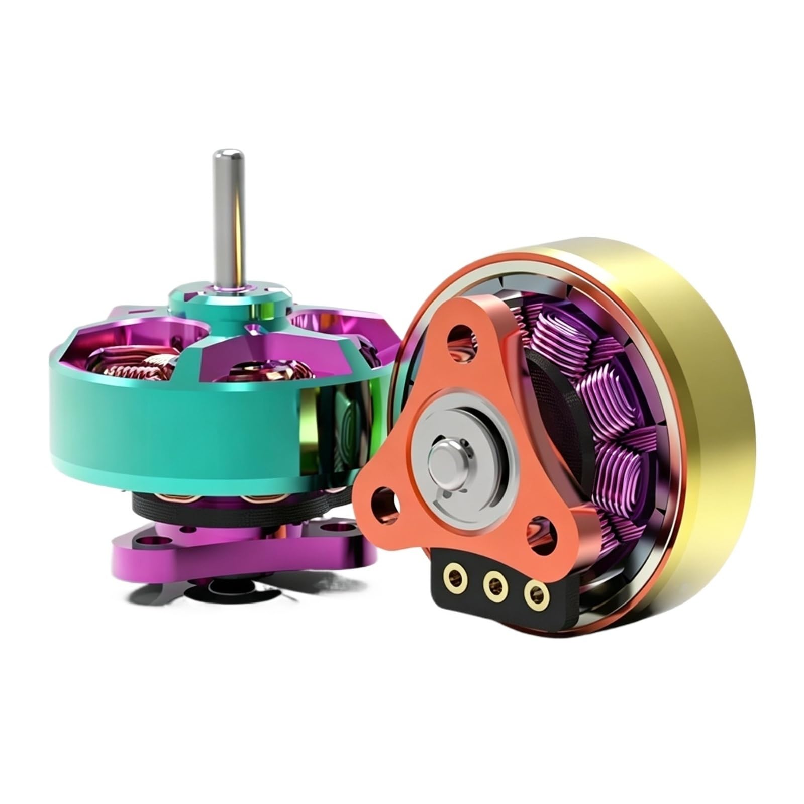 Motor sin escobillas 0802, Compatible con Rcinpower, piezas de drones FPV | For pequeños vuelos multirrotor en interiores y vuelos en miniatura(4 Cyan pink 22000KV)