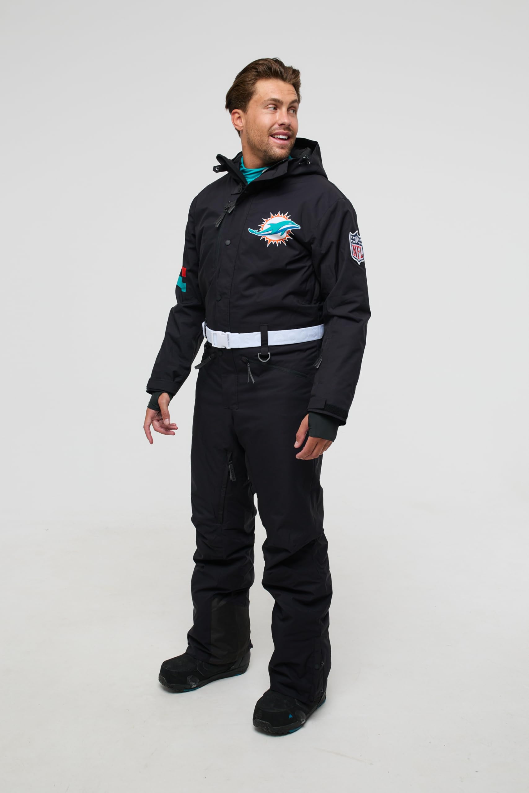 OOSC Miami Dolphins Ski Suit Tuta, Nero, L Uomo