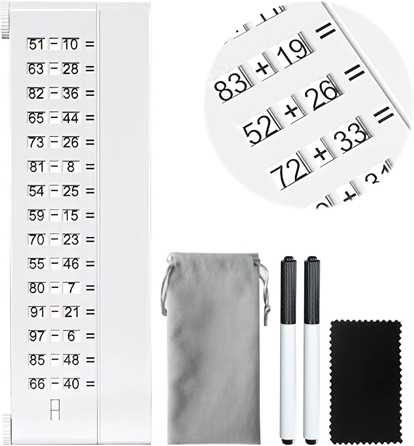 Pocket Arithmetic Tablet, Early Education Puzzle, Interactive Learning, Children Practice Math Board with Innovative Design for Oral Arithmetic Practice - (Multi-Div) (Addition-Subtraction)