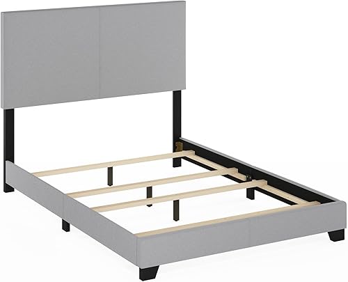 Miniatura 71 de Furinno Pessac - Marco de cama tapizado, piel sintética blanca, tamaño individual XL Blanco,Negro -,Glacier,Negro (plain