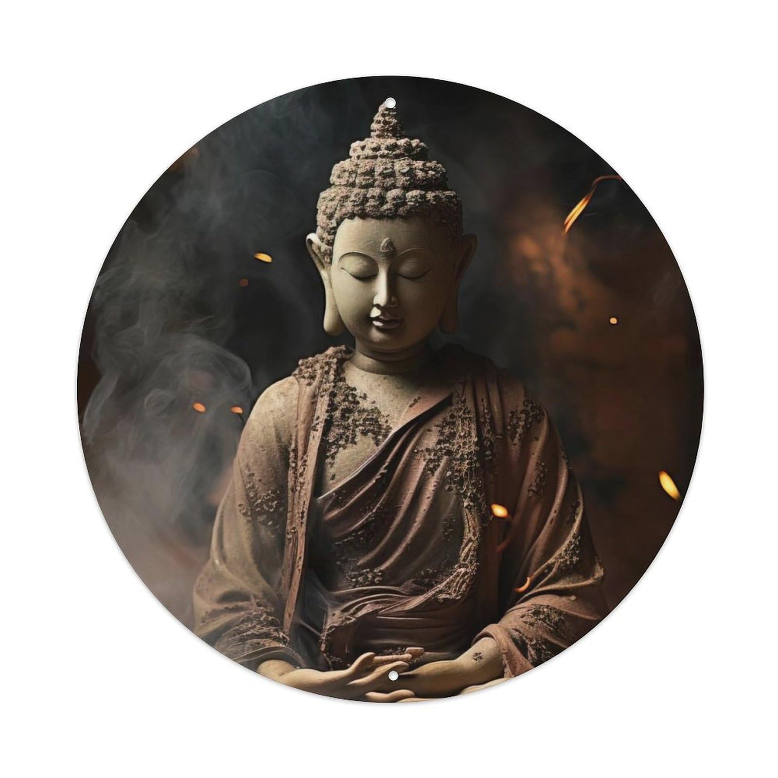 Buddhism Artwork Buddha on The Rocks Metal Tin Sign