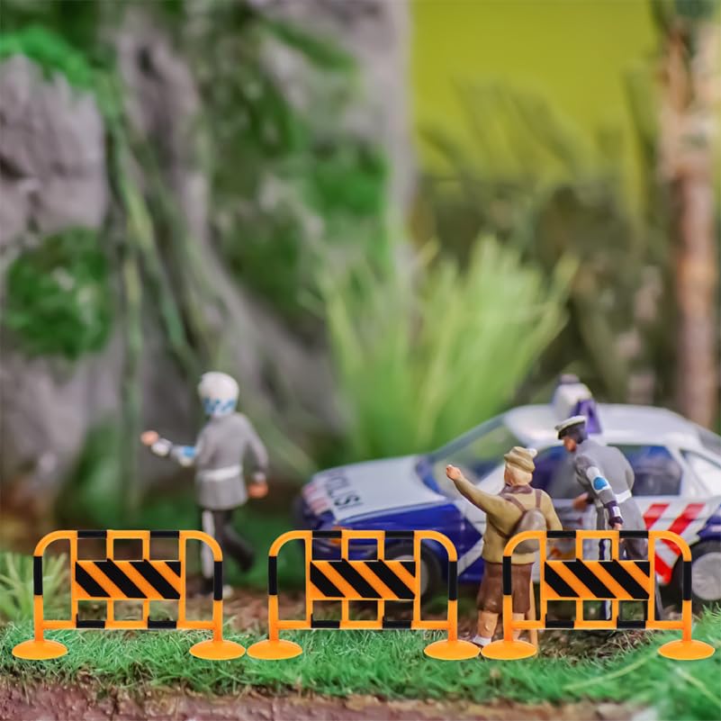 Abaodam 12Pcs Mini Traffic Road Blocks Plastic Fence Models for Kids Role Play and Table Scene Decoration Lightweight Durable - Image 3