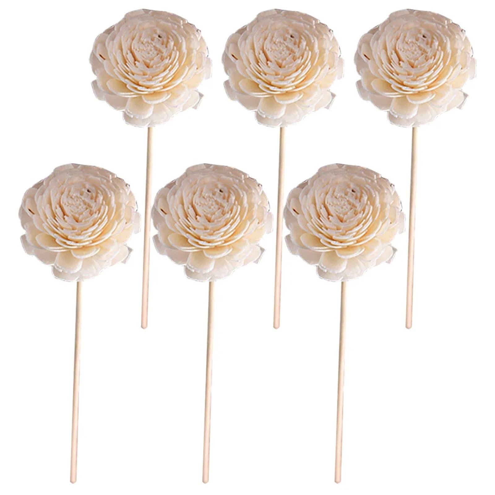 XUCZHAI 6 Pcs Rattan Dried Flowers Diffuser Sticks Essential Oil Wedding Handmade Aroma Bottle