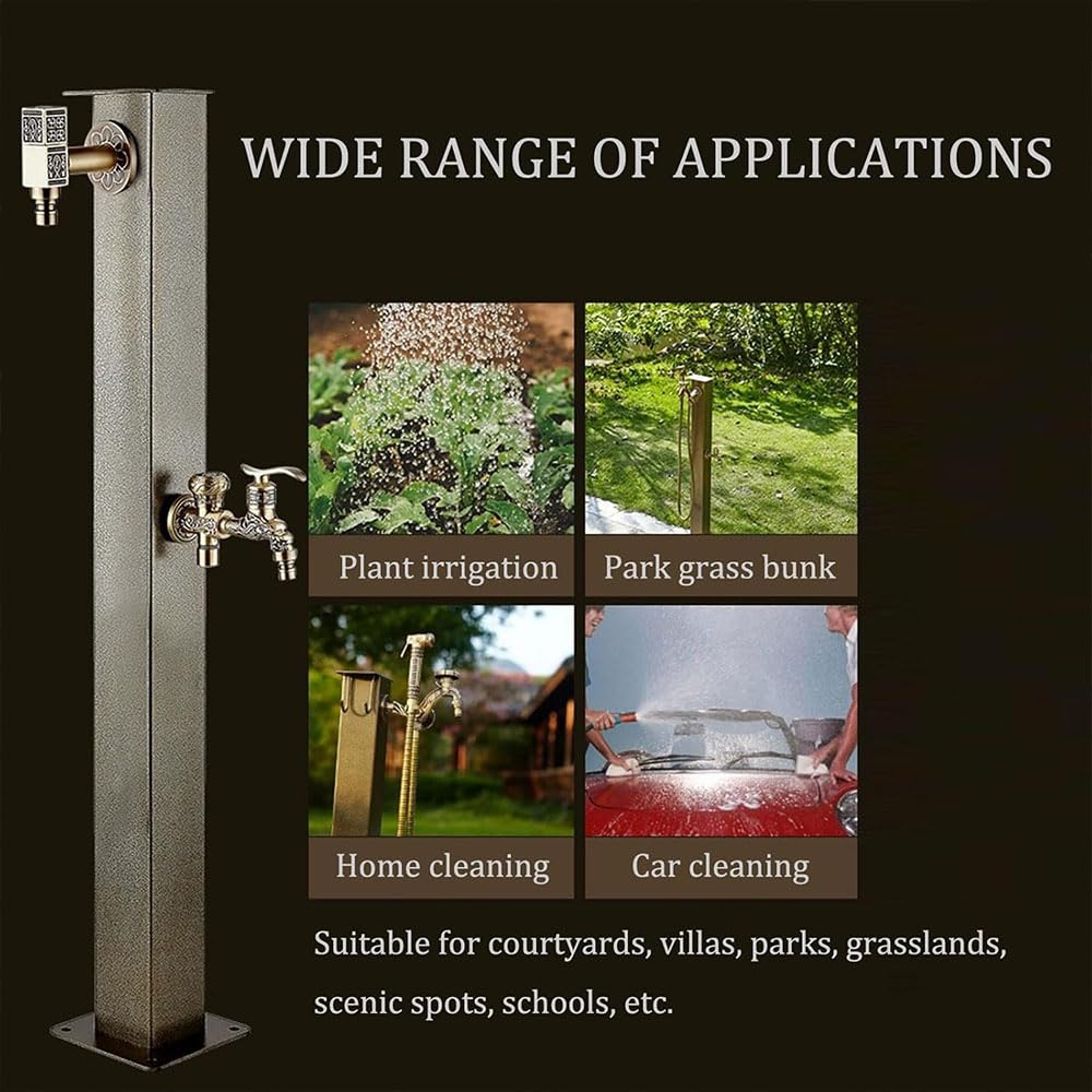 Rubinetto da giardino autoportante con colonna d'acqua antigelo e design retrò idrante per giardini verticali e patii