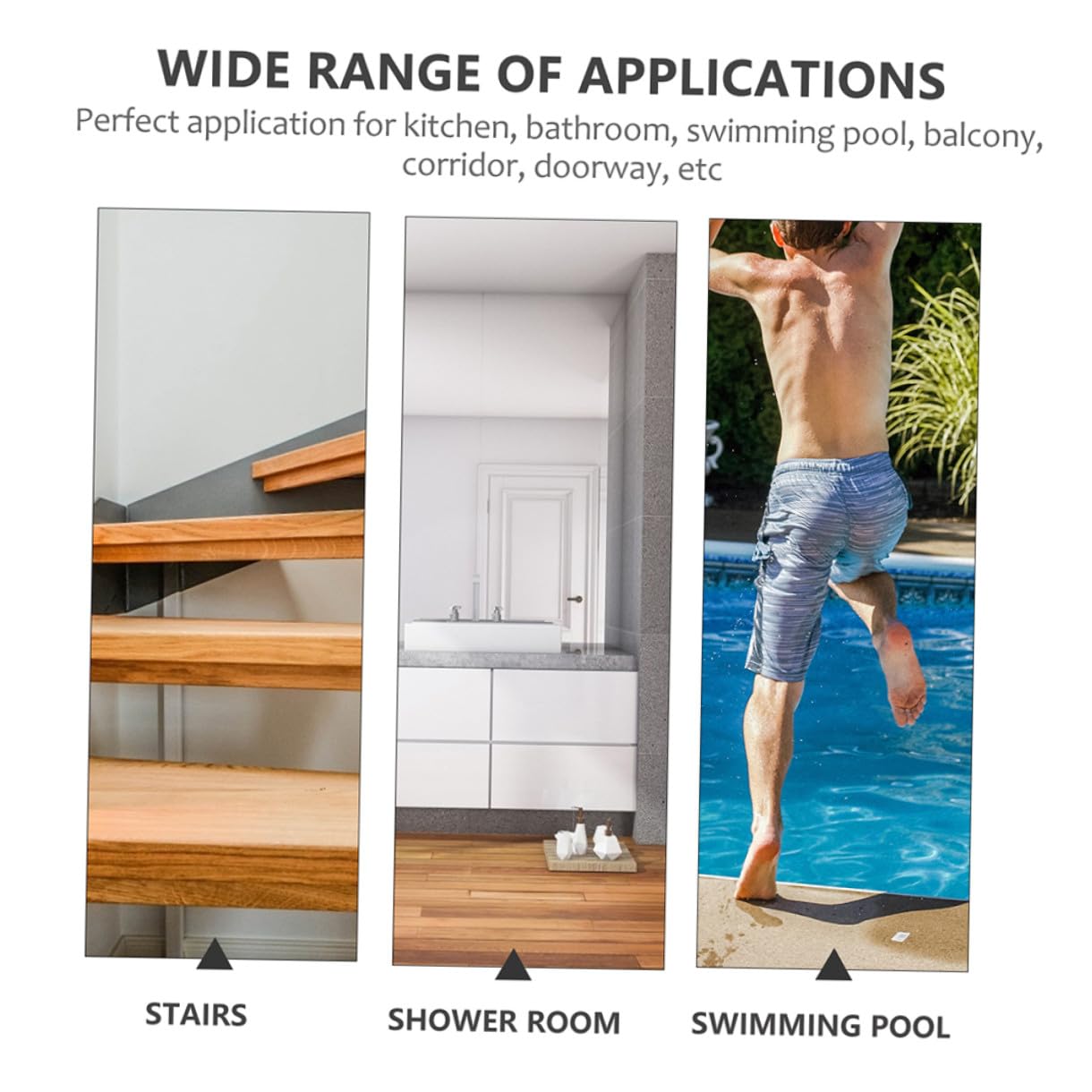 Hohopeti Tiras Antideslizantes Transparentes para Suelo 15x61 Cm 10 Unidades, Cinta de Seguridad para Escaleras y Baño, Adhesivo Resistente Peva para Ducha y Pisos Resbaladizos