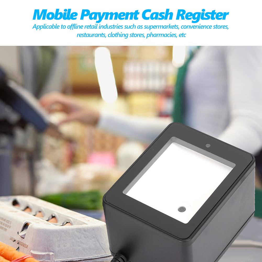 ASHATA Scanner di Codici a Barre da Tavolo, Scanner di Codici a Barre a 360°, Piattaforma di Scansione di Codici QR, Pagamento Mobile per Supermercati CMOS