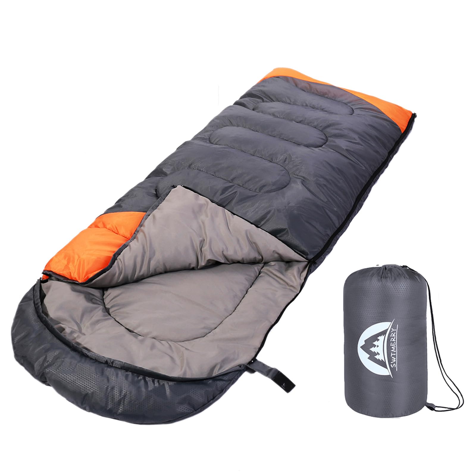 SWTMERRY- Sleeping Bag 3-4 Seasons (Summer, Spring, Fall, Winter) Warm & Cool Weather - Lightweight,Waterproof Indoor & Outdoor Use for Kids, Teens & Adults for Hiking, Backpacking and Camping