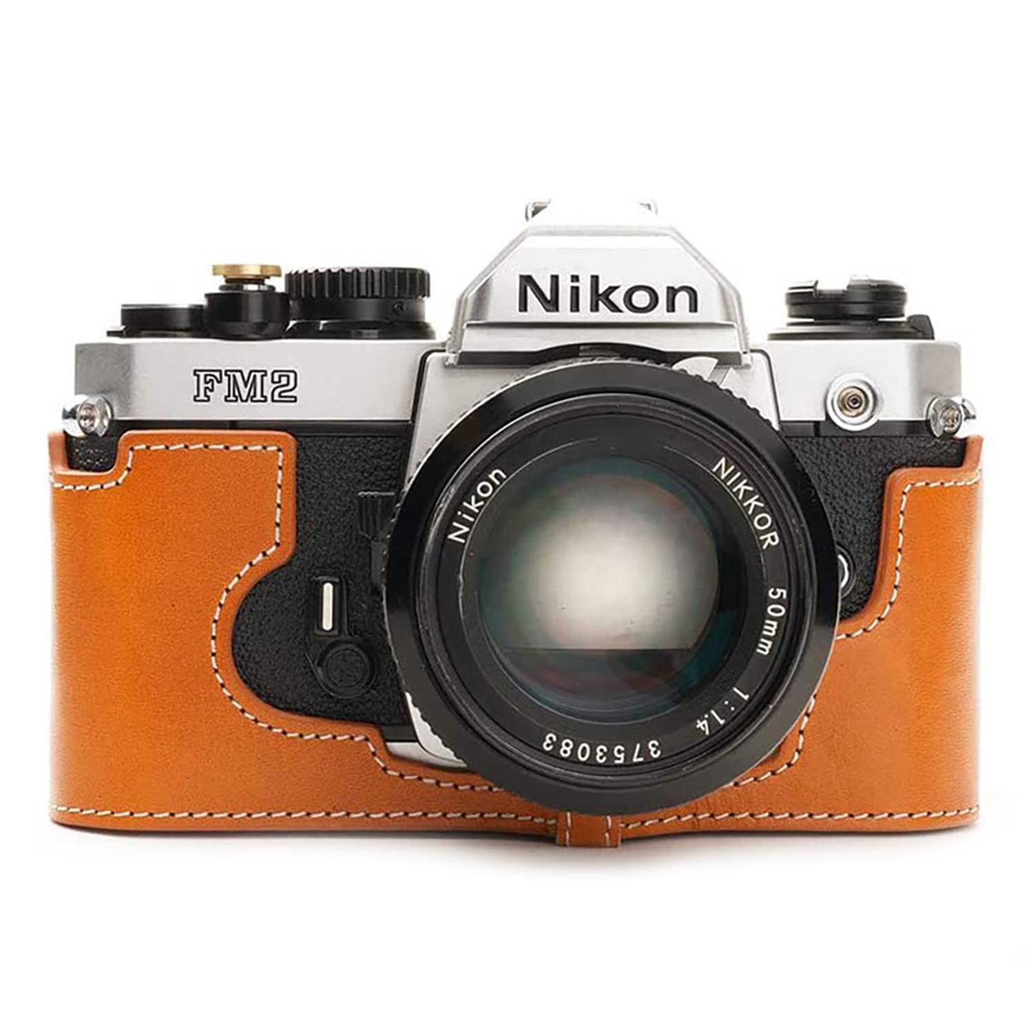 TP Handmade Genuine Real Leather Half Camera Case Bag Cover for Nikon FM2 FM FM2n FE FE2 (Yellow, Ca