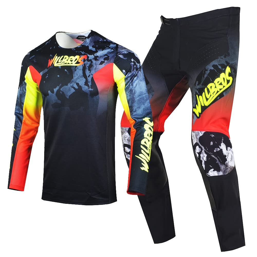 Hombre Pantalones de Jersey Camiseta de Motocross MX Traje Todoterreno Bicicleta Enduro Partido Mujeres MTB BMX Adultos