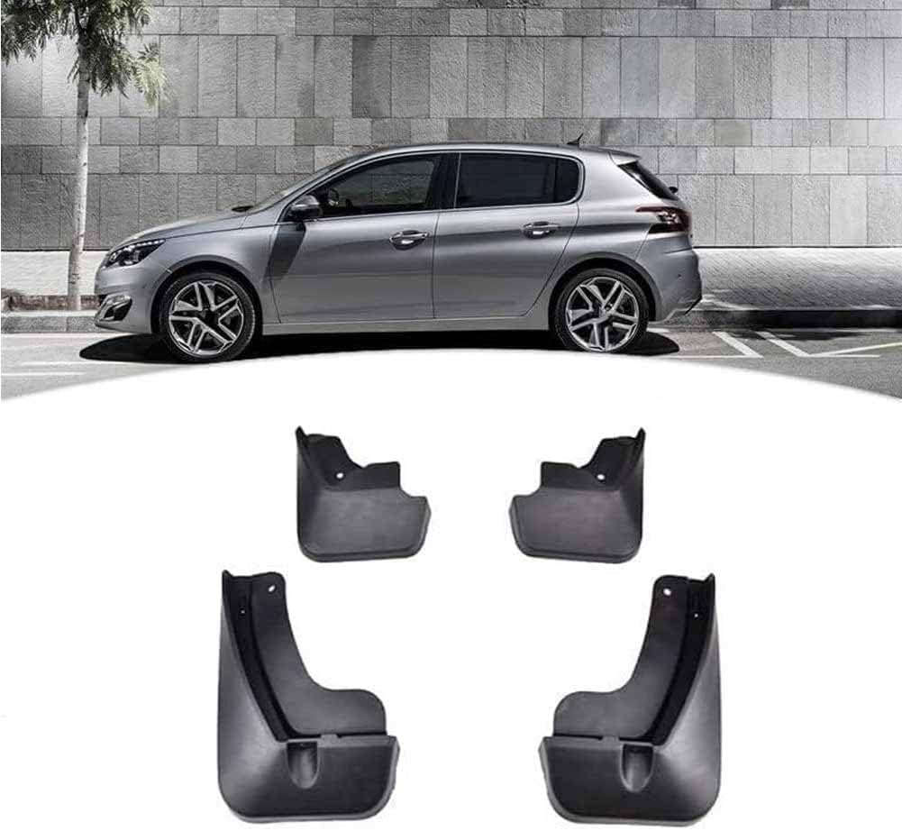 Weiyh Normal No Drill Mud Flaps For Car Front Rear Wheel For Peugeot 308 Mk2 Hatchback 2014-2017