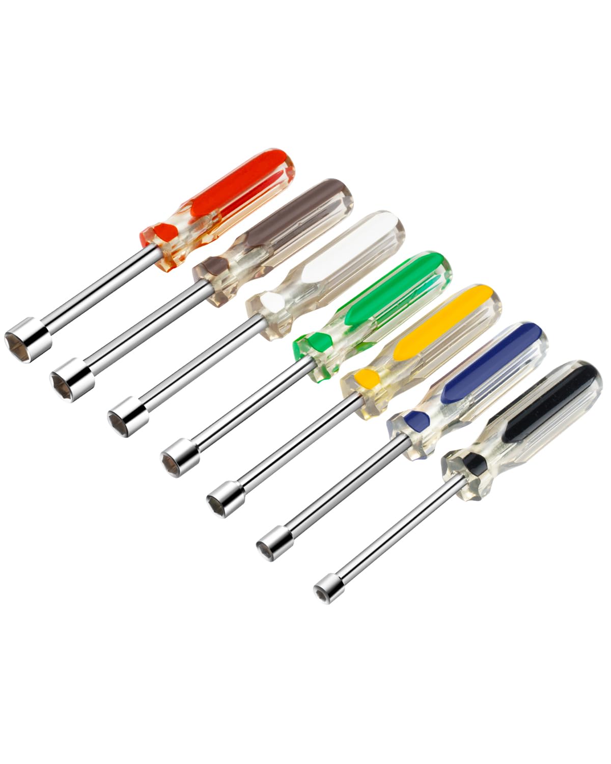ROTATION 7pc SAE Nut Driver Set 5/16" to 1/4" - Chrome Vanadium Steel, Comfort Grip for Automotive & Electrical Repair