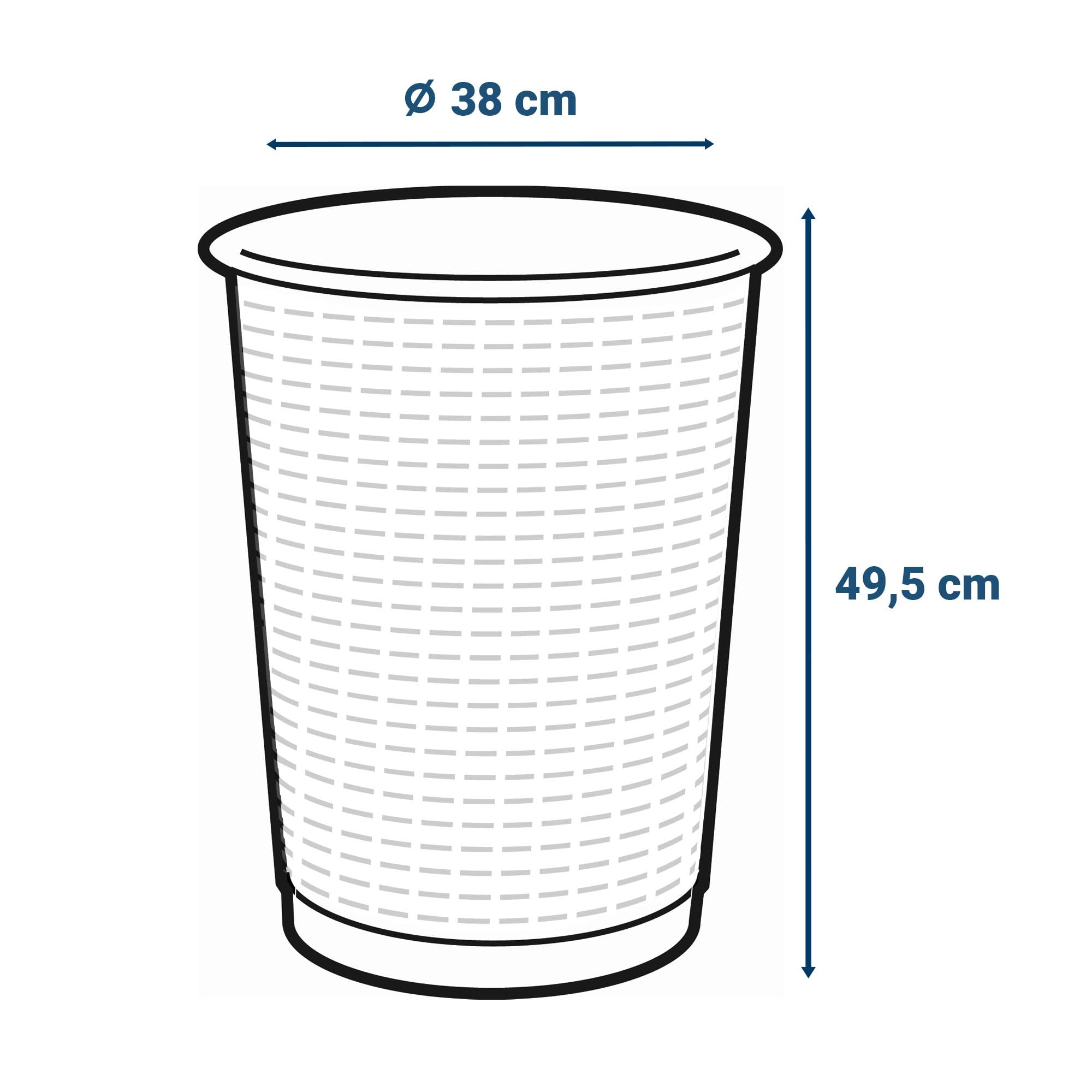 Corbeille à papier maxi capacité Cep Pro noire 40 L | Polypropylène, 49 cm