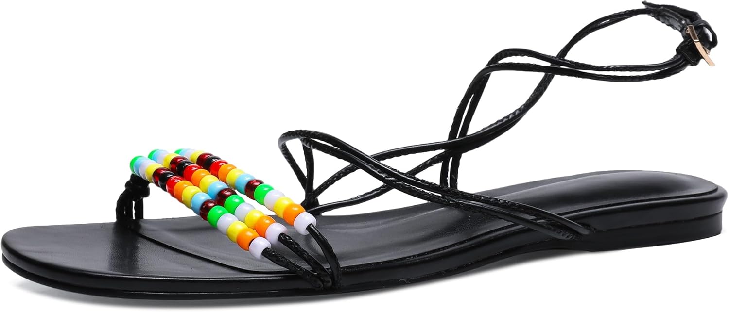 Flats Sandals Strappy Beaded