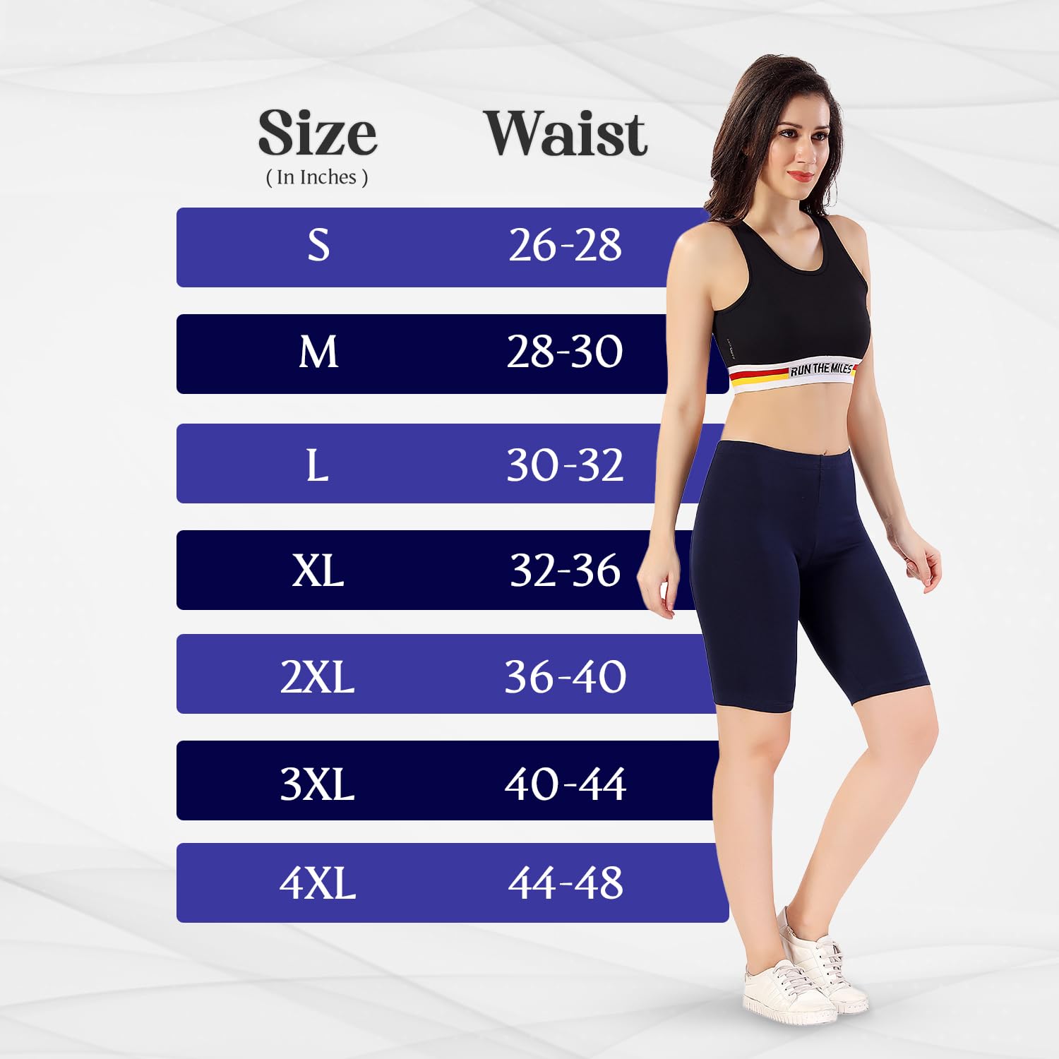 TRASA Women's Cotton Fashion Biker Workout Cycling Shorts, Navy - 3XL 4