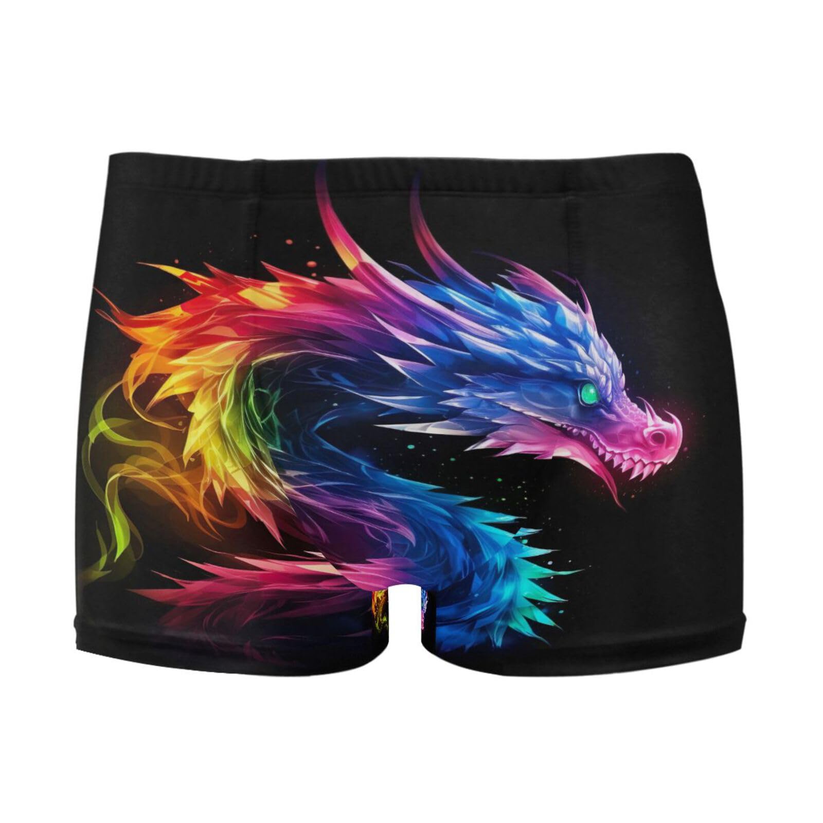 Mens Swimwear Color Flame Dragon Short Swim Trunks Square Leg Swimsuit Bathing Suits for Men L 202a0632