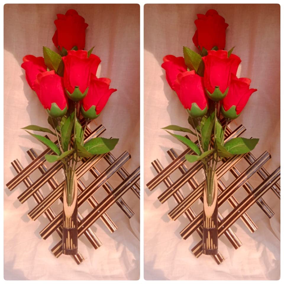 Wall hanging bamboo flower vase, Bamboo Vase Two Bamboo vases in Single Pack. (10 inch, Black)-image-41
