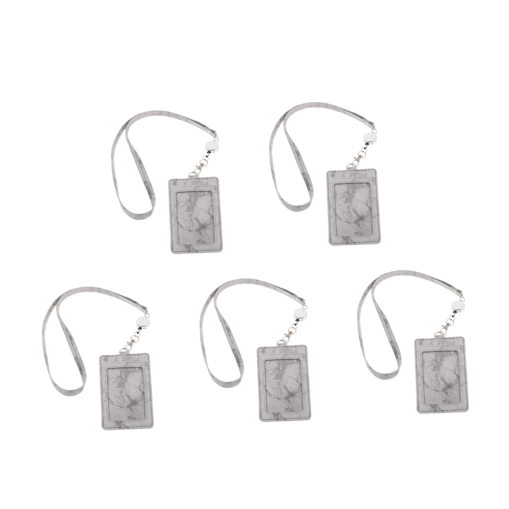 Lot De 5 Porte-badges Élégants Avec Cordon Et Pour Carte D'identité Pour Le Travail L'école Et Les Affaires