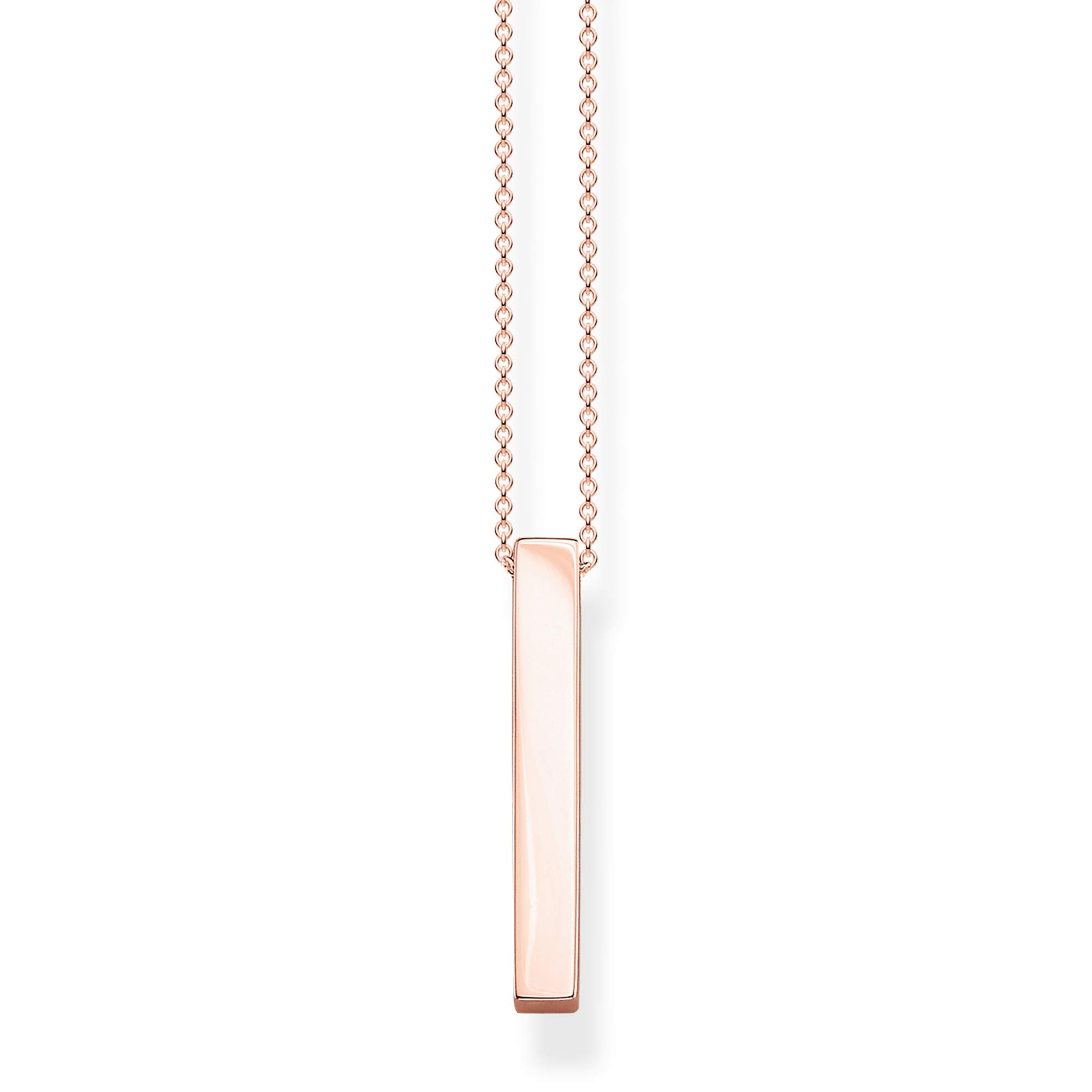 THOMAS SABO Damen Kette Roségoldener Quader 925 Sterlingsilber, 750 Roségold Vergoldung KE1907-415-40