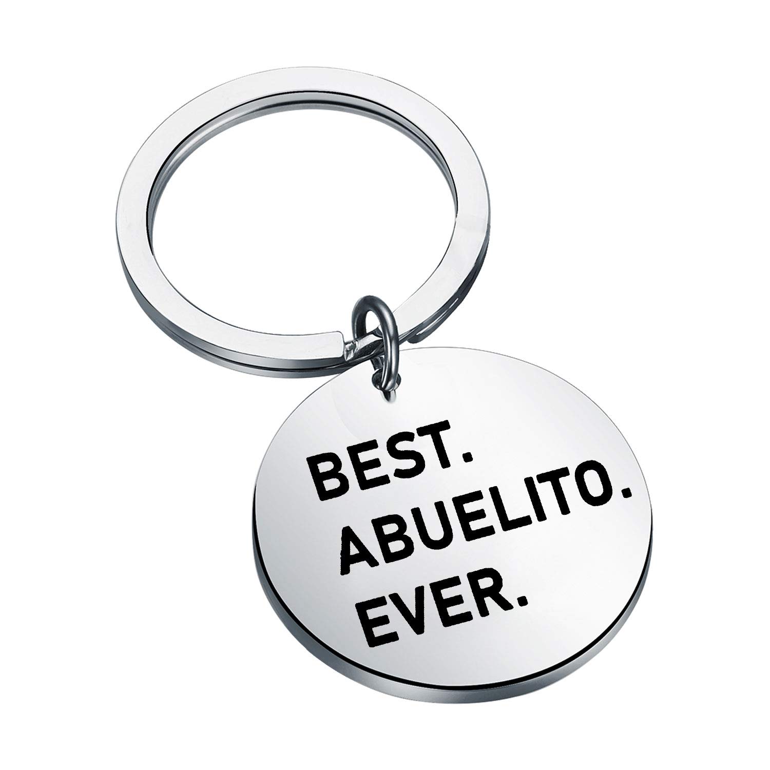 LBSBO Abuelito Gift Best Abuelito Ever Keychain Grandfather Gift Hispanic Father's Day Gift Abuelo Gifts Abuelito Gifts (Best Abuelito Ever Keychain)