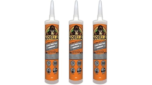 Heavy Duty Construction Adhesive, 9 ounce Cartridge, White, (Pack of