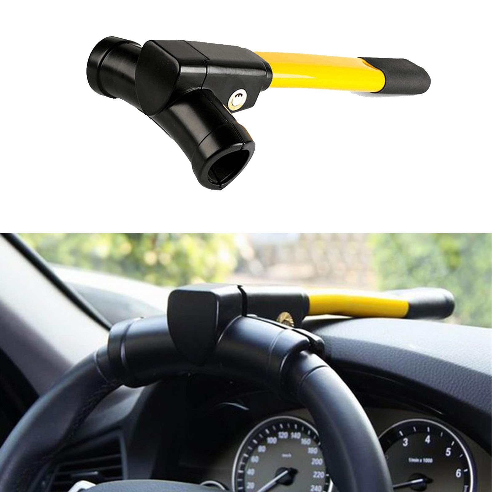 Canne Antivol Voiture Volant, Compatible avec Citroën Basalt, Blocage du Volant avec Clé Antivol De Voiture Blocage du Volant Sangle Antivol, Type B