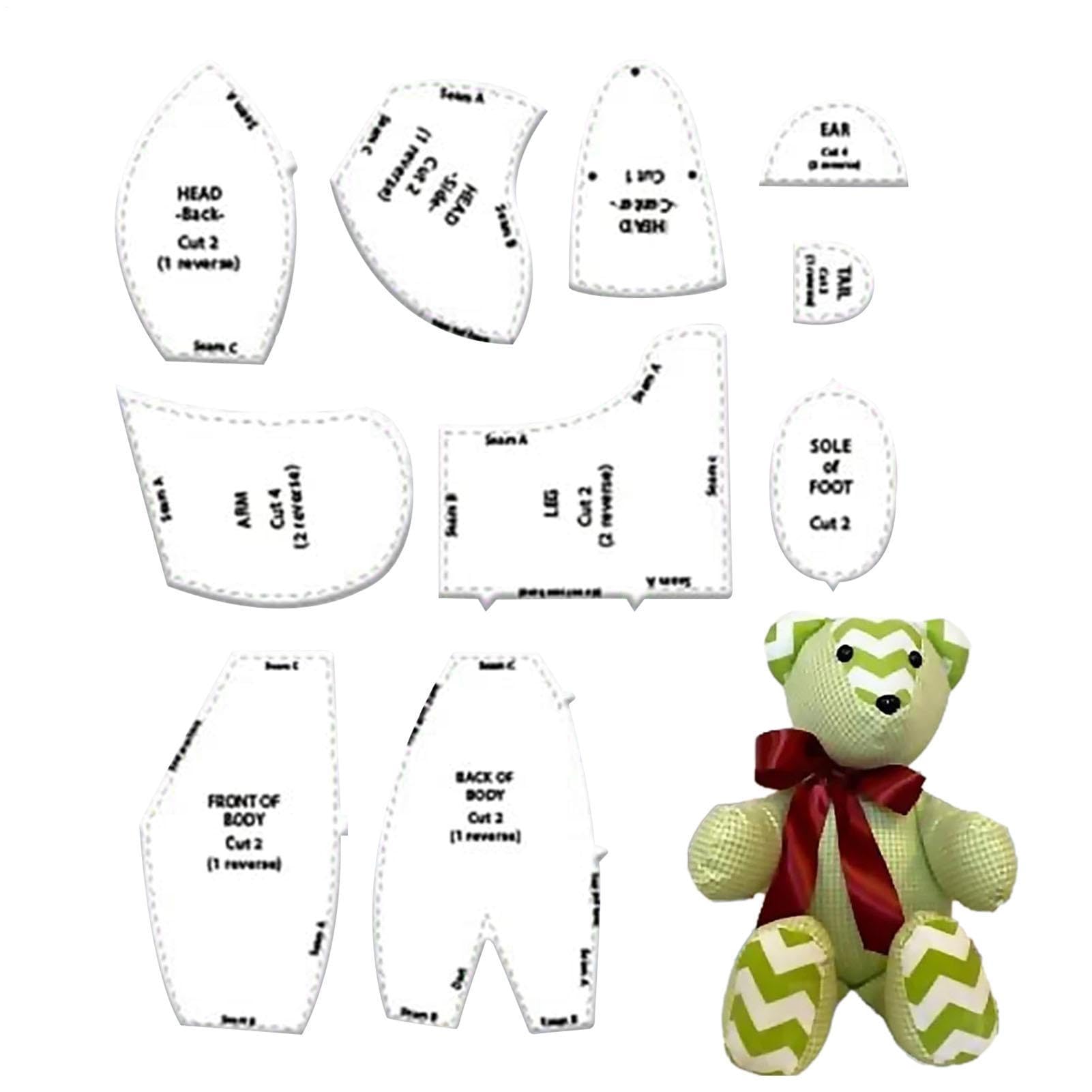 Memory Bear Sewing Patterns Template,Memorys Bearr Sewings Patters Set | 10pcs Acrylic Patterns, Versatile Option for Crafts Supplies, for Masters, Friends, Relatives, Advancers
