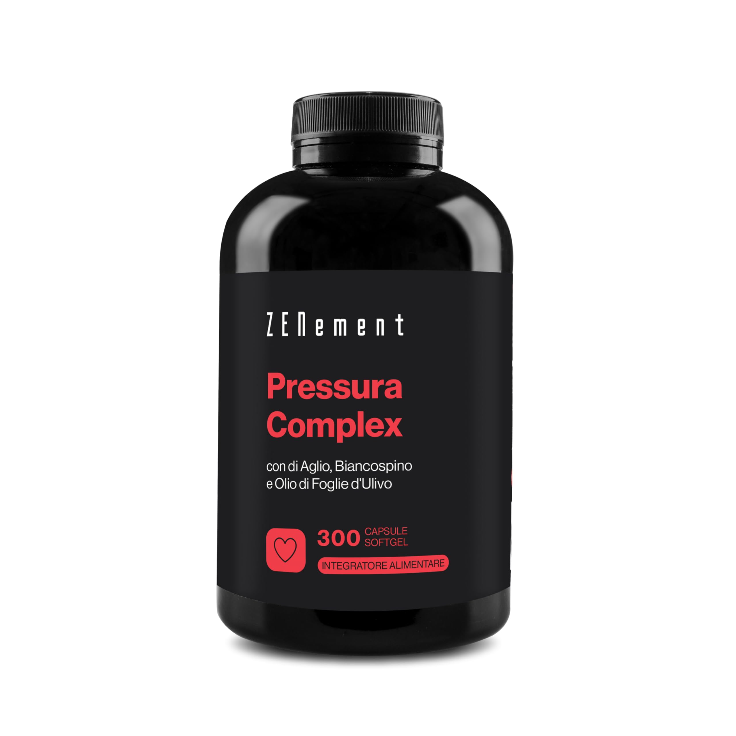 Pressura Complex - 300 Capsule Softgel, con Olio Macerato di Foglia di Olivo, Biancospino e Aglio Fresco - Scorta di 10 Mesi - Zenement