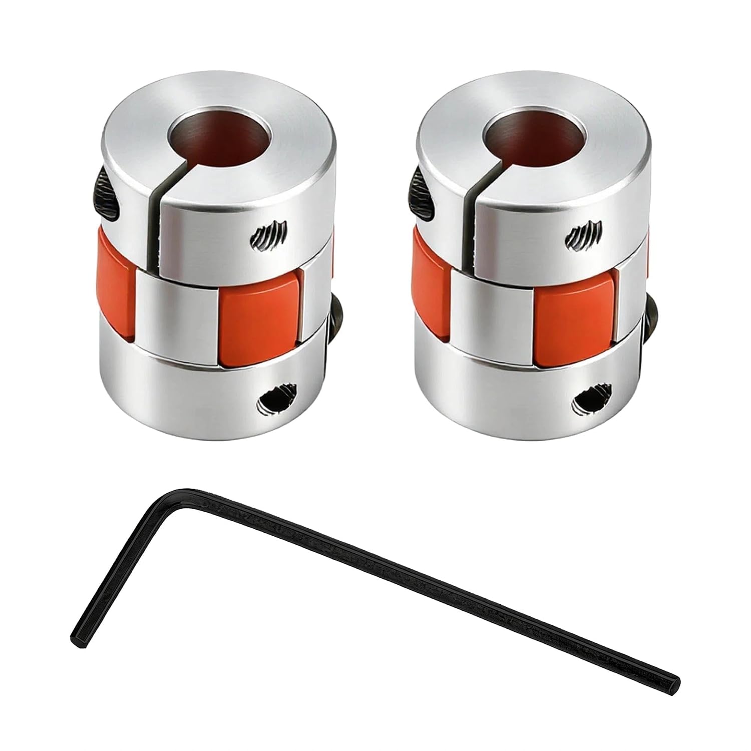 2 Pcs 8mm to 8mm Flexible Shaft Coupling – Aluminum Plum Spider Jaw Coupler D20 L30 for 3D Printer, CNC, Stepper Motor