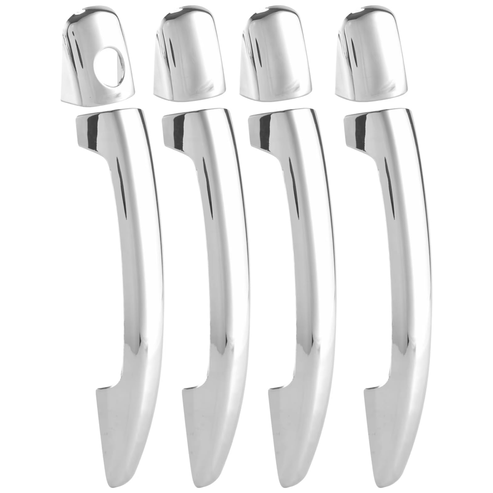 DSPOLIMV Outer Door Handle Cap Compatible with Peugeot for 207 2006-2010 for 308 2008-2010 for 407 2004-2010 Chrome Door Handle Cover Trim Car Accessories