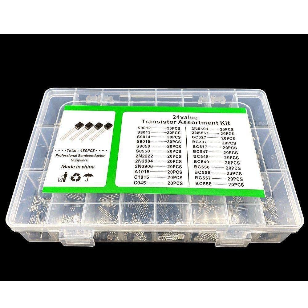 24values ​​x20pcs PNP/NPN Set di kit di transistor a commutazione di corrente for amplificatore a bassa e bassa frequenza ad alta e bassa frequenza S9012-15 S8050 2N2222 interruttore elettronico