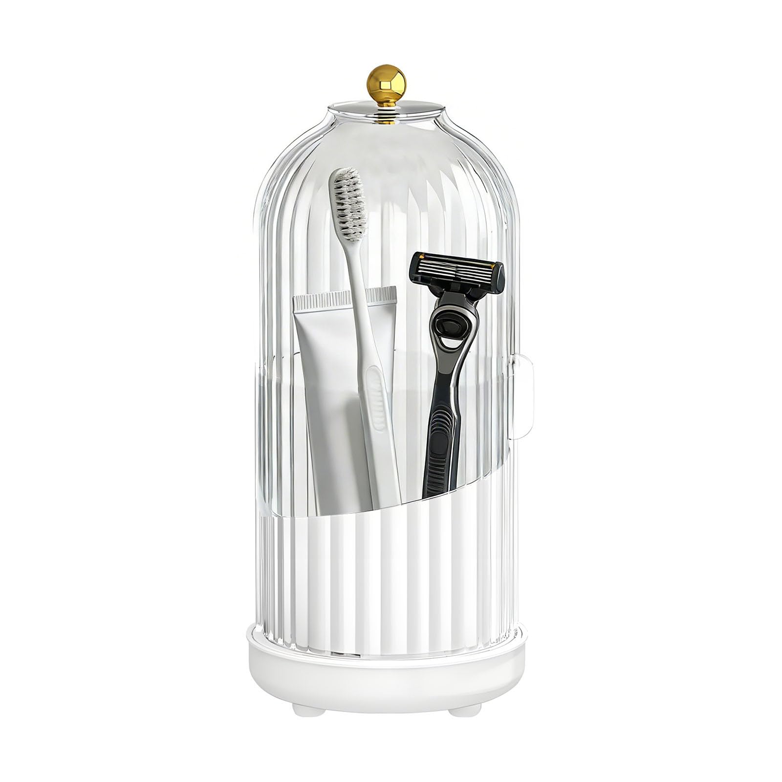 Hygienic Toothbrush Organizers Featuring Rotating Design and Covered Protections for Use Rotation Toothbrush Design