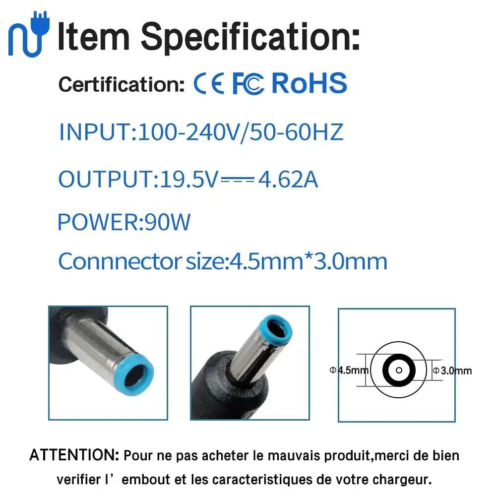 Chargeur Adaptateur Pour HP 15-AF011NF 15-AF011UR 15-AF012NF - Neuf - Marque SJ STORE