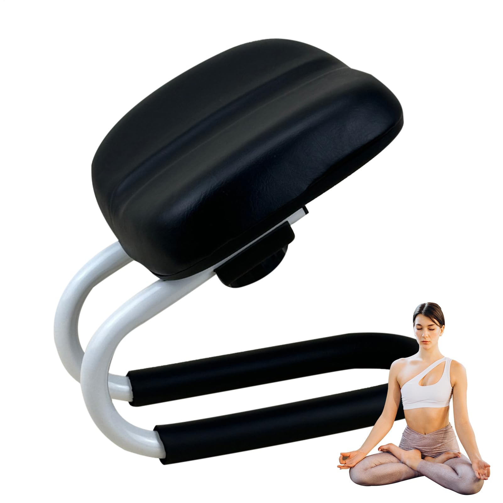 Banc de prière, siège de méditation - Cadre métallique Tabouret agenouillé Hauteur réglable - Sleeve de Jambe antidérapante, Accessoires de méditation, Chaise Portable pour Home Yoga Studio