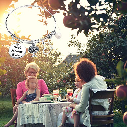 MAOFAED Meme Gift Bracelet Gift for Meme Best Meme Ever Grandma Expandable Wire Bangle Bracelet Grandma Gift3