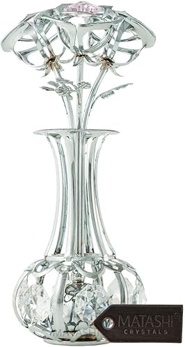 Matashi Girasoles en jarrón Ornamento hecho a mano con impresionantes cristales multicolor