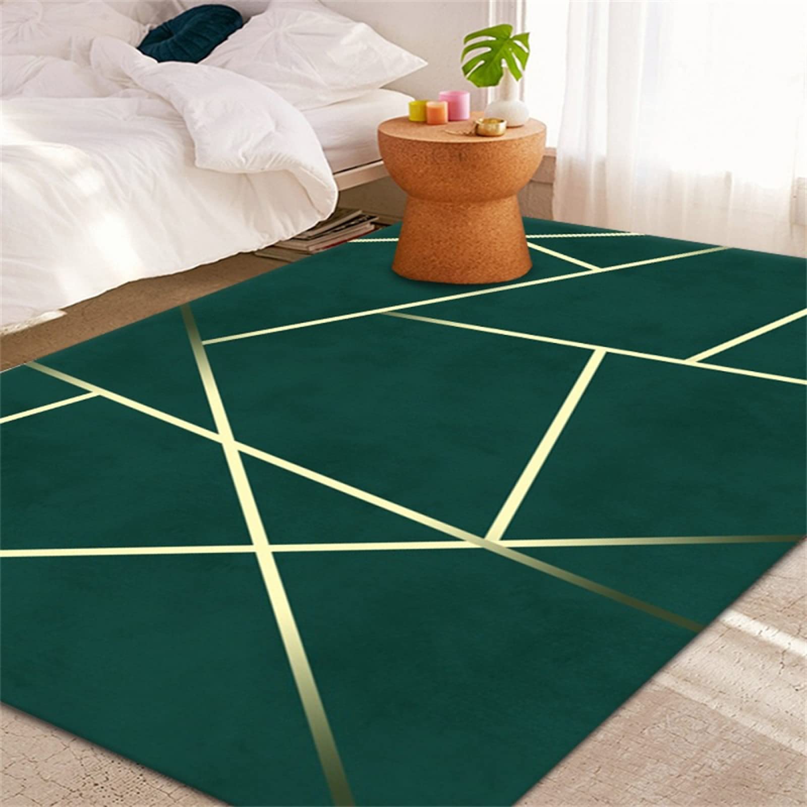 Tapis lavable en machine vert 200x300cm pour dire adieu aux taches tenaces du grand salon