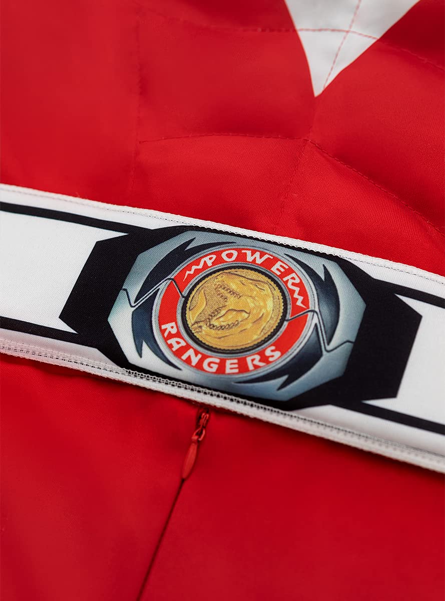 Funidelia Offizielles Roter Power Ranger Kostüm für Kinder, enthält Overall, Gürtel und Halbmaske, Superhelden - Outfit für Kinder für Partys, Karneval und Halloween