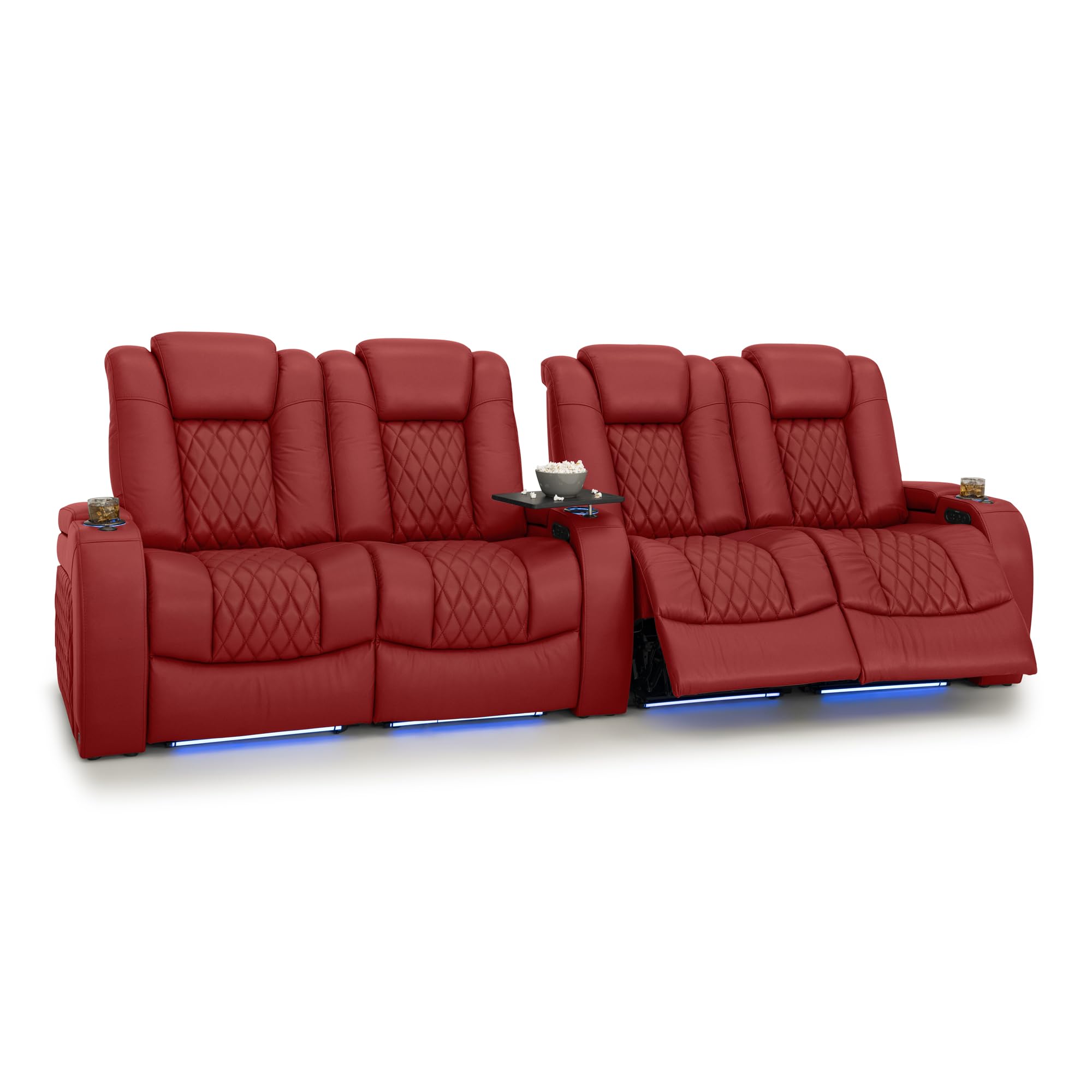 Seatcraft Diamante Home Theater Seating Red Row of 4 Dual Loveseat
