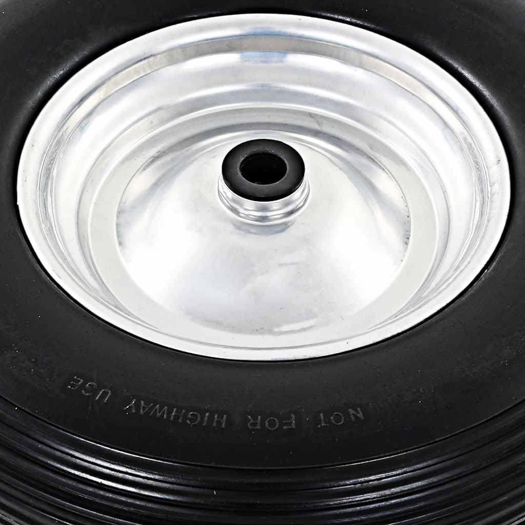 Rueda de carretilla con eje de poliuretano macizo, neumáticos sólidos 4,00 – 8, 390 mm, capacidad de carga 160 kg, para carro, carretilla de mano, ideal para taller, construcción, industria