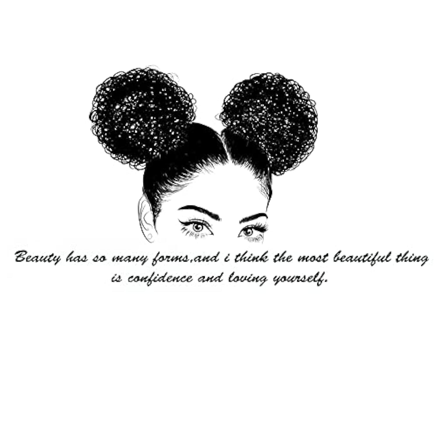 Make Up Wall Decor Beauty Salon African Woman Wall Art Decal Beautiful Afro Black Girl Vinyl Wall Stickers Living Room Home Decor LL2473 (LL2267 Black