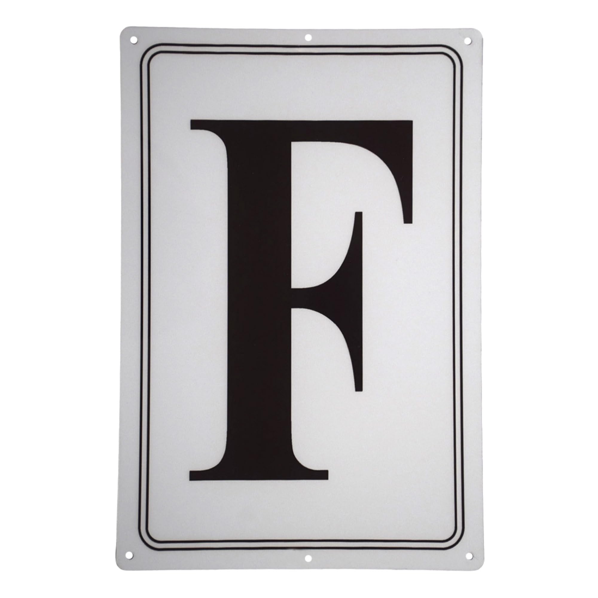 Premium Aluminum Letter Sign F-12" X 8" Parking Spot Letter Signs, Large Metal Sign Letter for Office,Floor, Dock, Court, Aisle, Field and Outdoor Use
